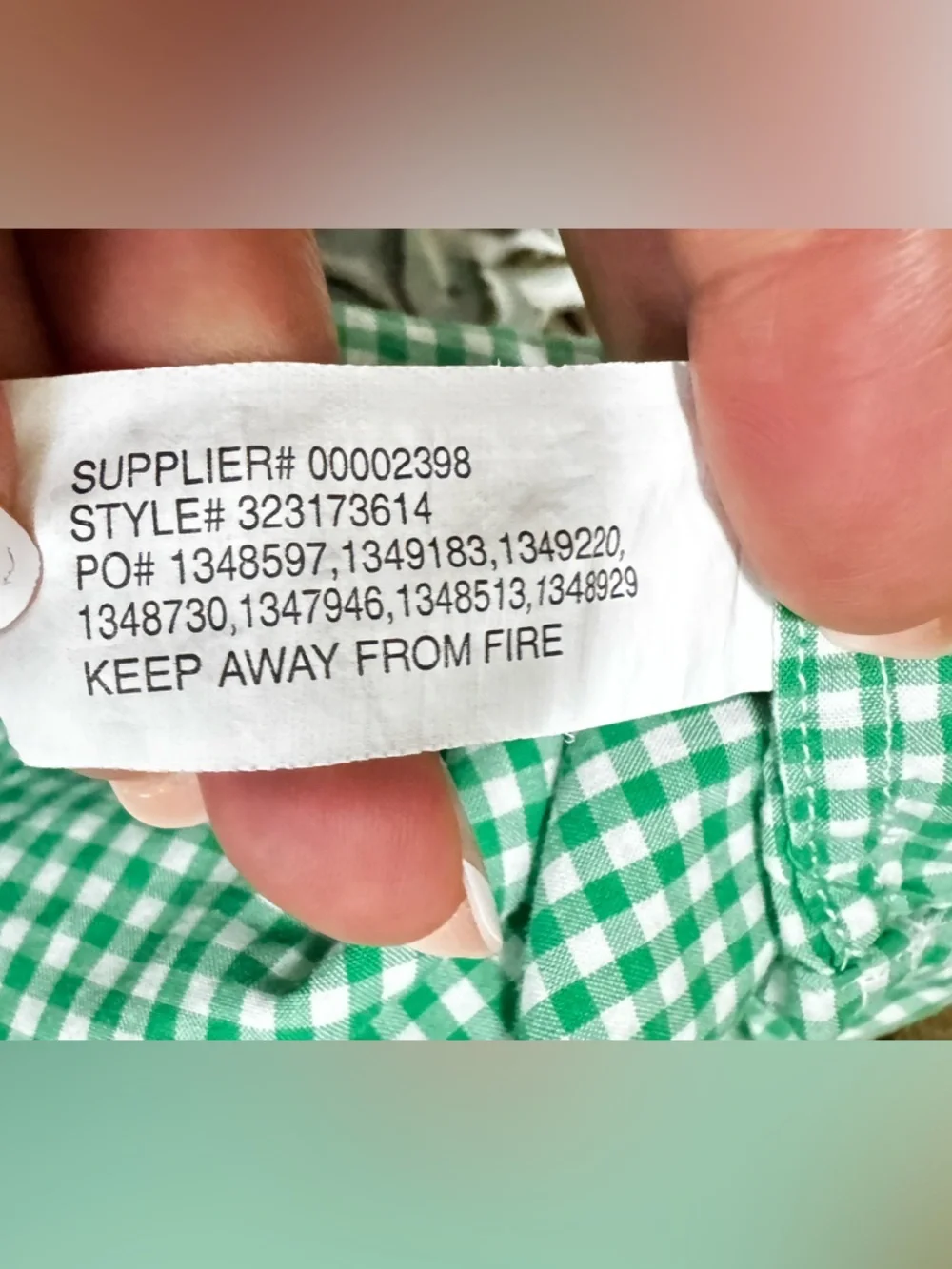 Ralph Lauren Oxford plaid Green Gingham Button-Down Shirt Size 14/16